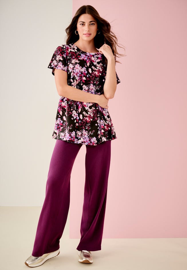 Plus Size Ultimate Cotton Crewneck Short Sleeve Swing Tee image number 1