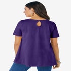Plus Size Cotton Ultimate Swing Tee with Keyhole Back image number null
