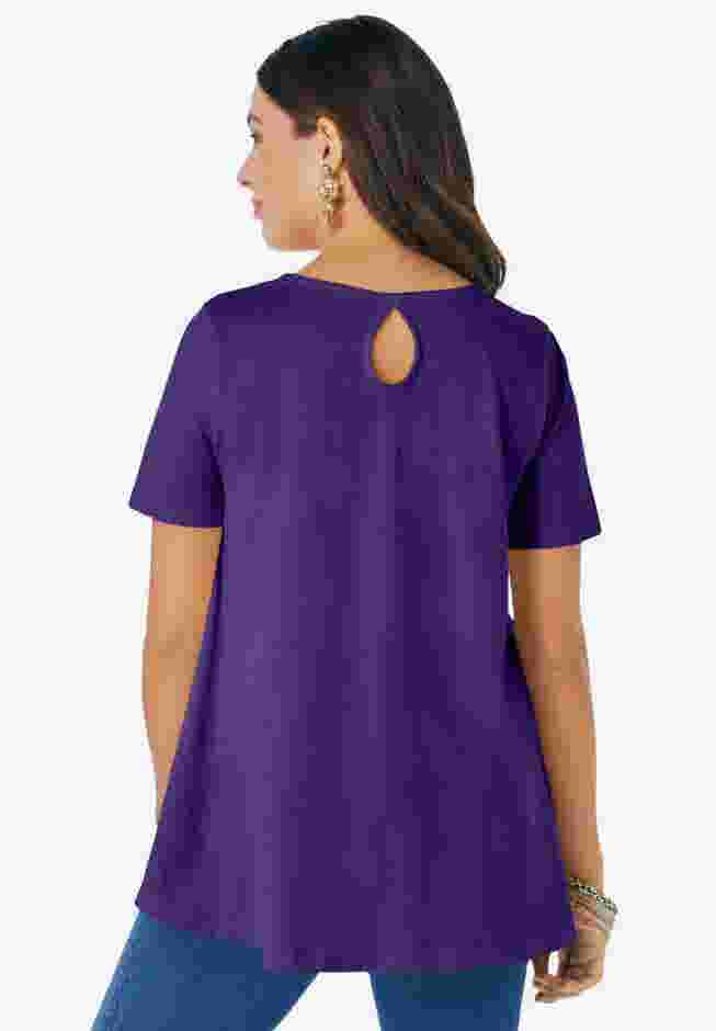 Plus Size Cotton Ultimate Swing Tee with Keyhole Back image number 2