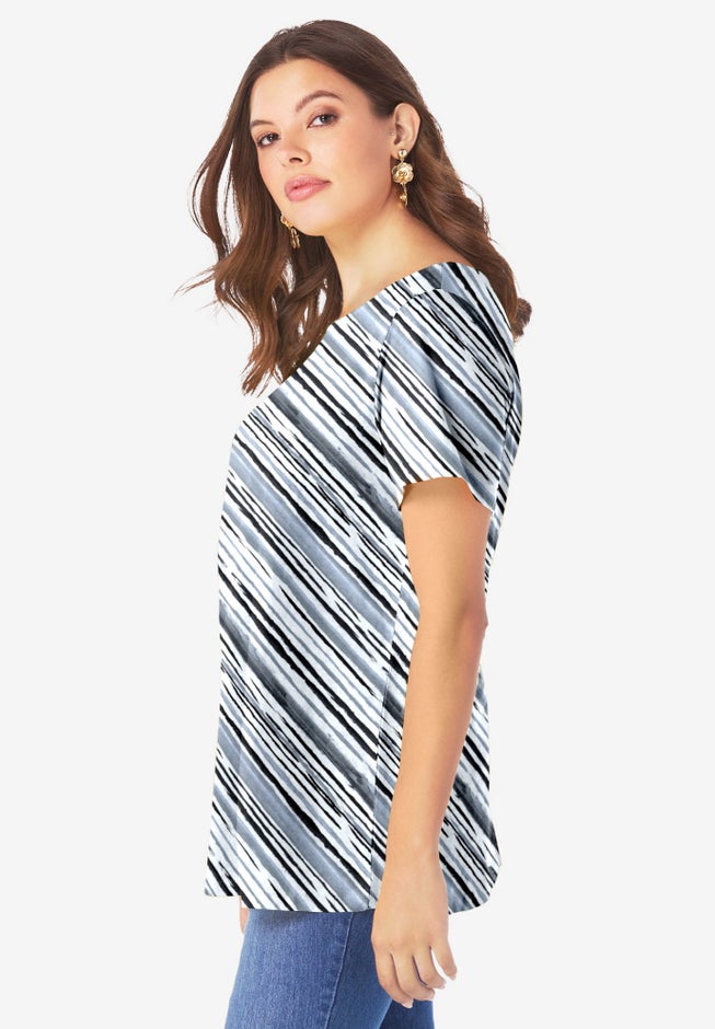 Plus Size Ultimate Cotton Crewneck Short Sleeve Swing Tee image number 2