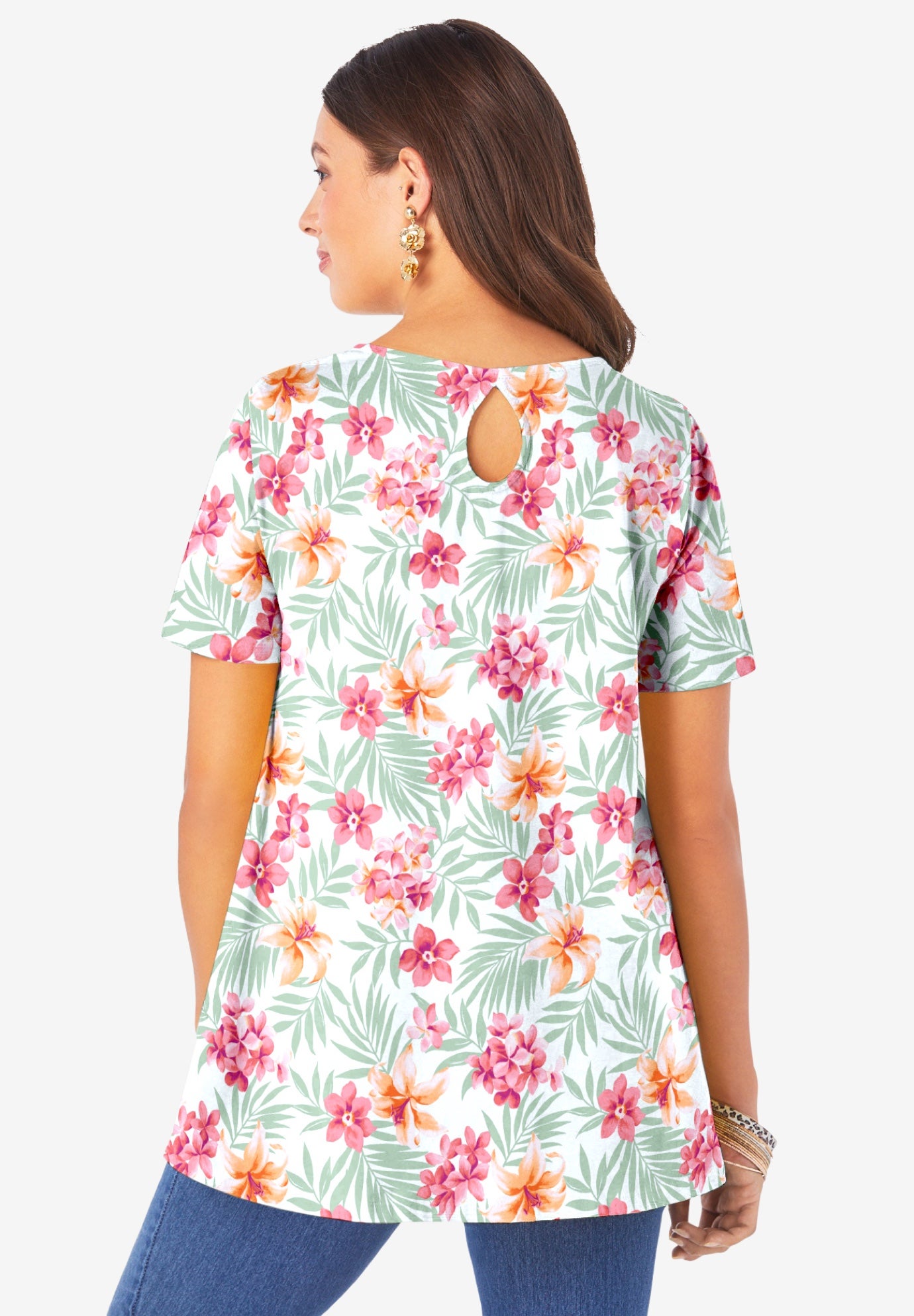 Plus Size Ultimate Cotton Crewneck Short Sleeve Swing Tee image number 2