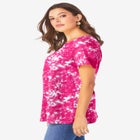 Plus Size Cotton Ultimate Swing Tee with Keyhole Back image number null
