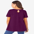 Plus Size Cotton Ultimate Swing Tee with Keyhole Back image number null