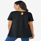 Plus Size Cotton Ultimate Swing Tee with Keyhole Back image number null