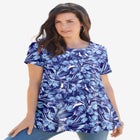 Plus Size Cotton Ultimate Swing Tee with Keyhole Back image number null