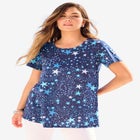 Plus Size Ultimate Cotton Crewneck Short Sleeve Swing Tee image number null