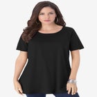 Plus Size Cotton Ultimate Swing Tee with Keyhole Back image number null