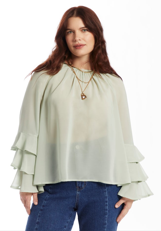 Ruffled Chiffon Blouse image number 2