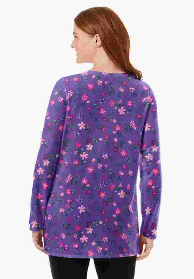 Perfect Printed Long-Sleeve Crewneck Tunic image number 1