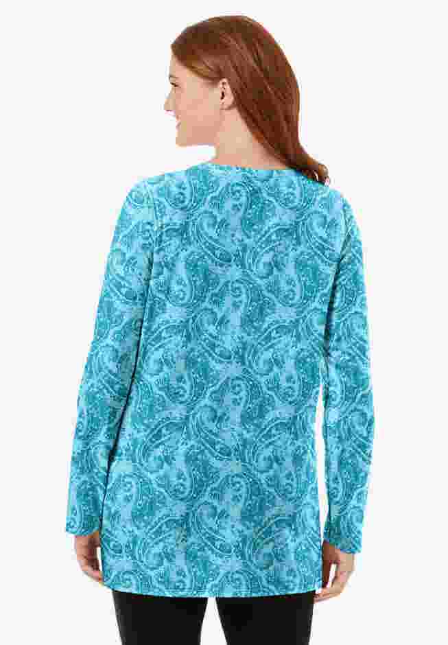 Perfect Printed Long-Sleeve Crewneck Tunic image number 1