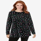 Perfect Printed Long-Sleeve Crewneck Tunic image number null