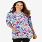 Perfect Printed Long-Sleeve Crewneck Tunic image number 0