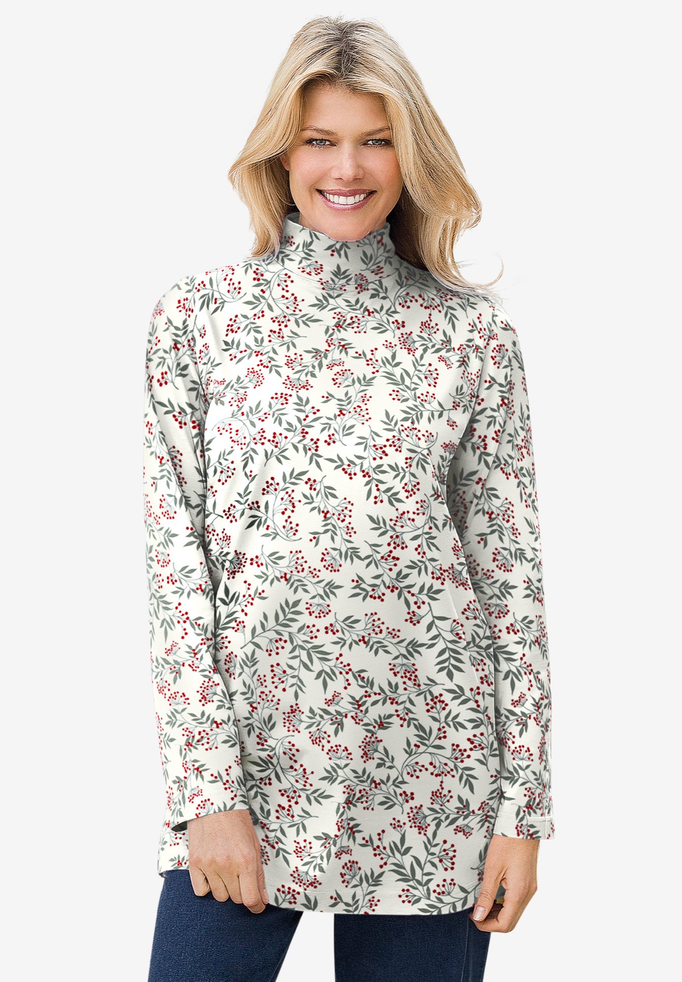 Mockneck Long-Sleeve Tunic image number 0