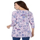 Perfect Printed Three-Quarter Sleeve Crewneck Tunic image number null