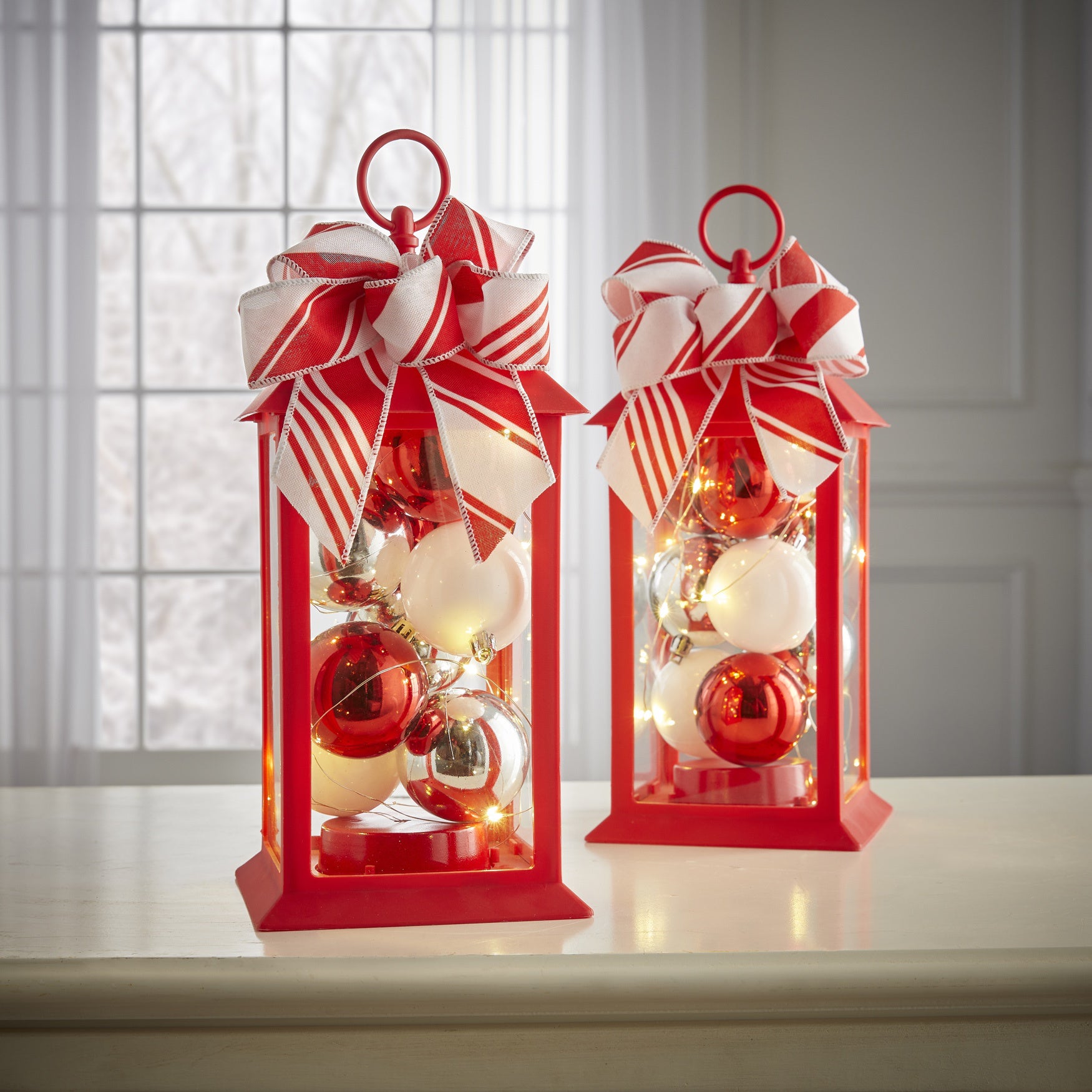 12"H LED Ornament Lanterns, Set of 2 image number 0