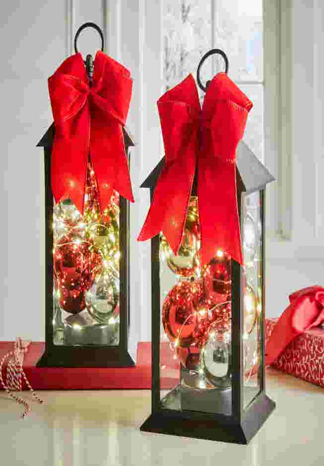12"H LED Ornament Lanterns, Set of 2 image number 0