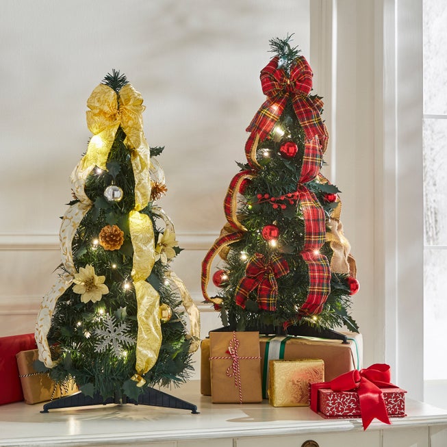 Fully Decorated Pre-Lit 2’ Pop-Up Tabletop Christmas Tree image number 3