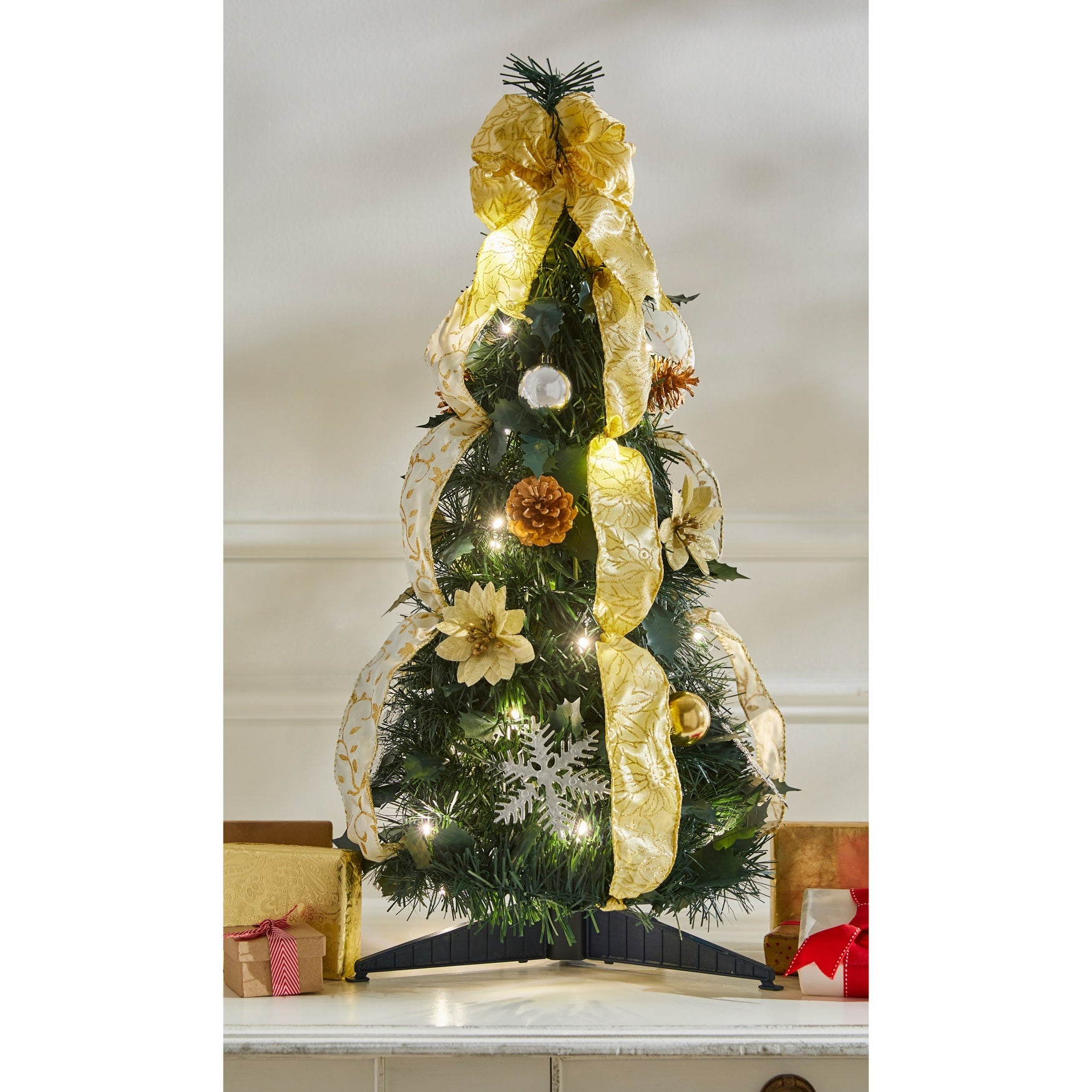 Fully Decorated Pre-Lit 2FT Pop-Up Tabletop Christmas Tree image number 0