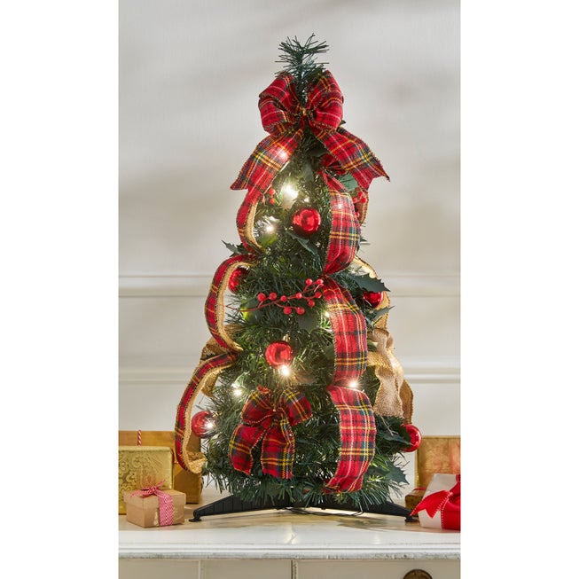 Fully Decorated Pre-Lit 2’ Pop-Up Tabletop Christmas Tree image number 0