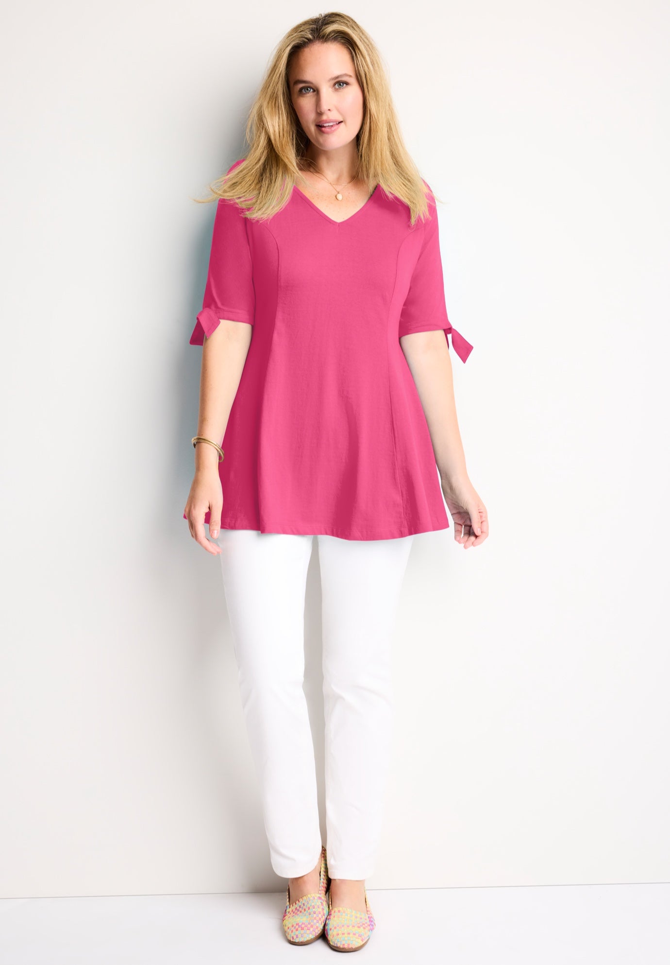 Elbow Tie-Sleeve Tunic image number 0