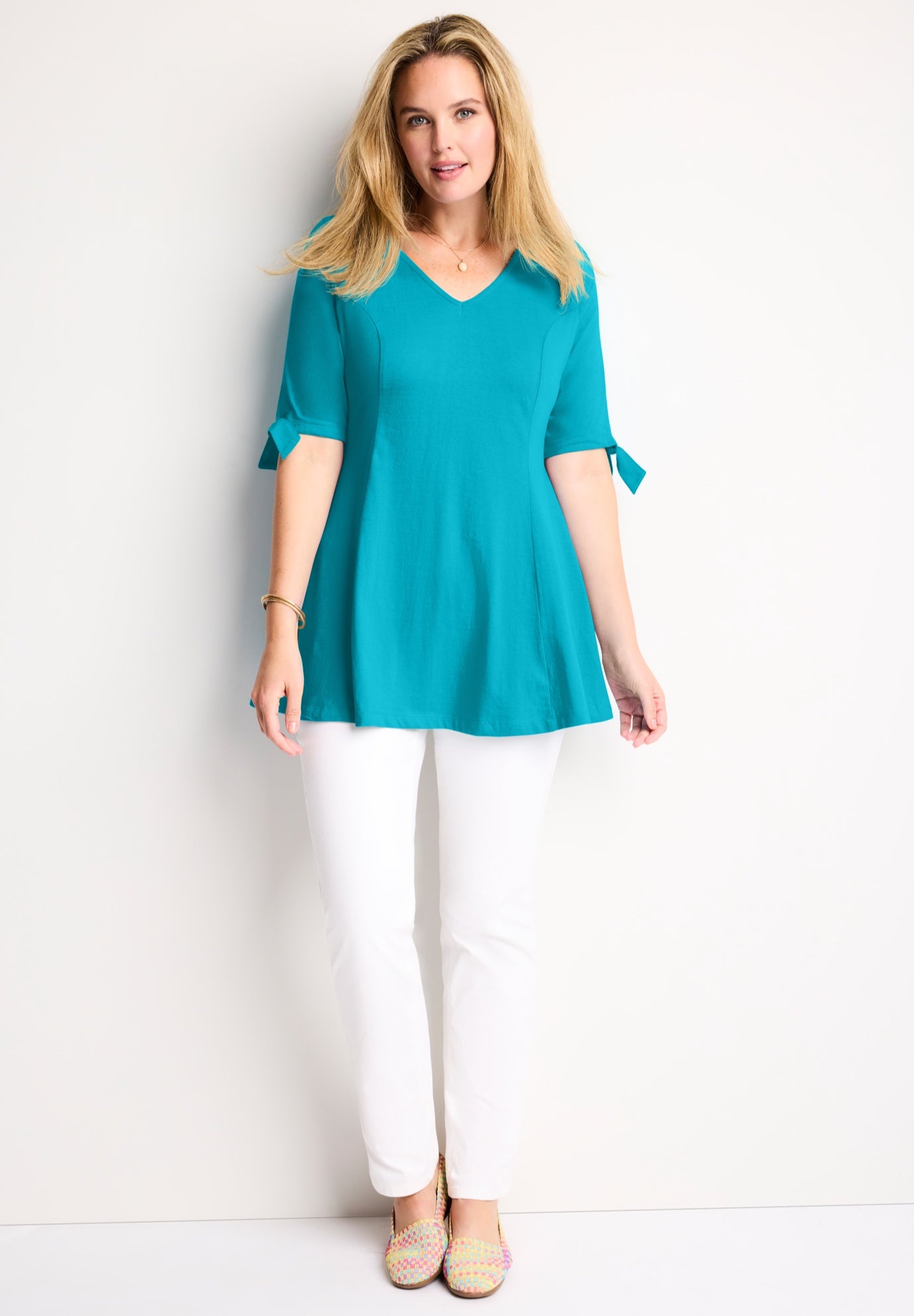 Elbow Tie-Sleeve Tunic image number 0