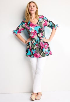 Elbow Tie-Sleeve Tunic