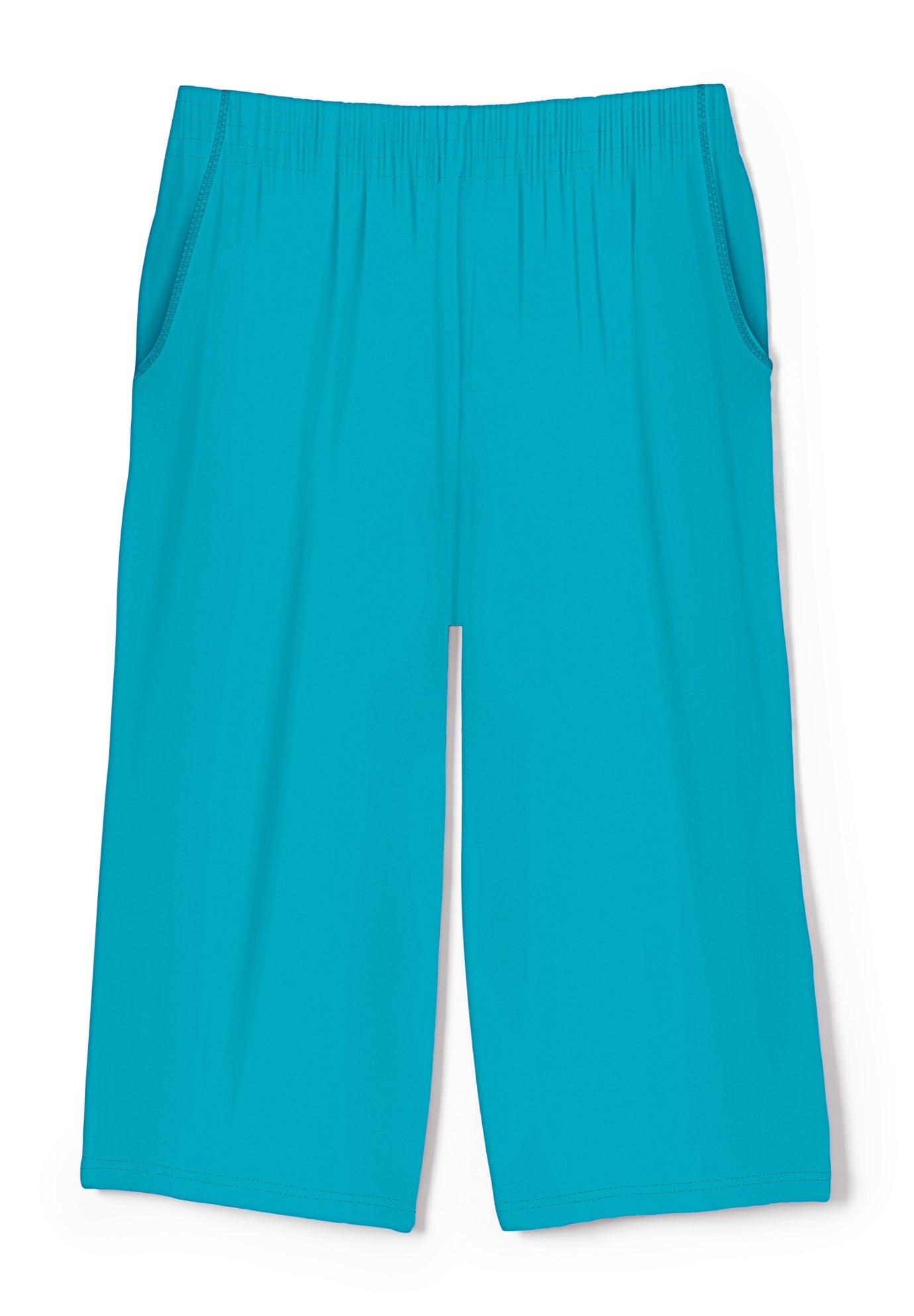 Elastic-Waist Pull-On Knit Pocket Capri Pants image number 4