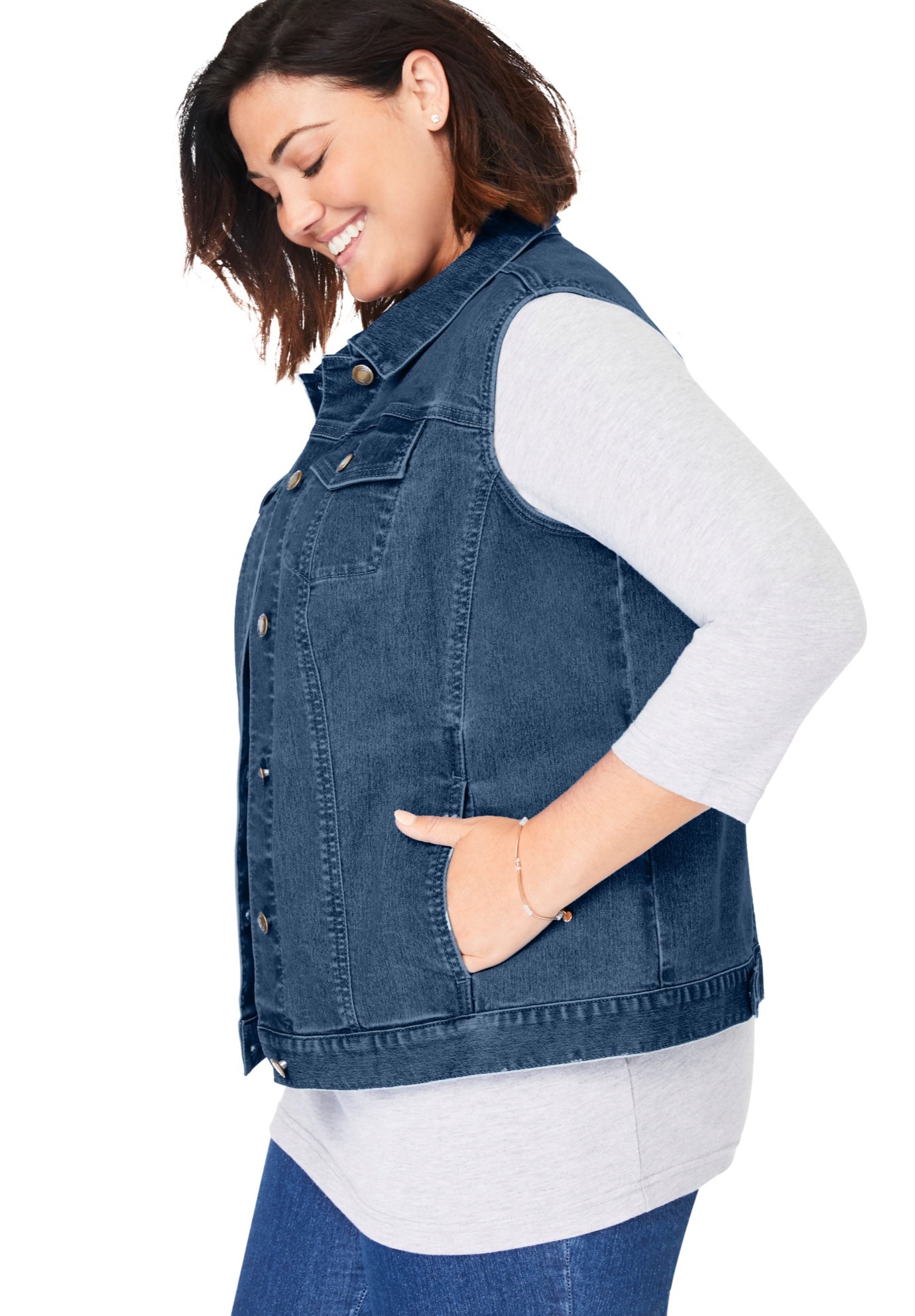 Stretch Denim Vest image number 2