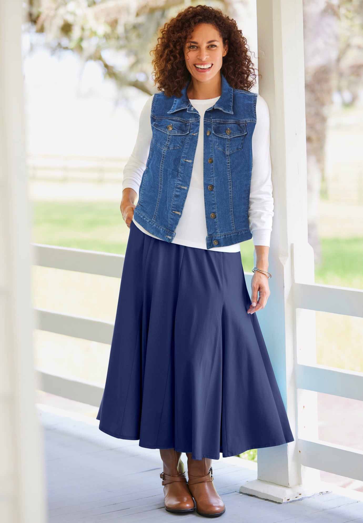 Stretch Denim Vest image number 0