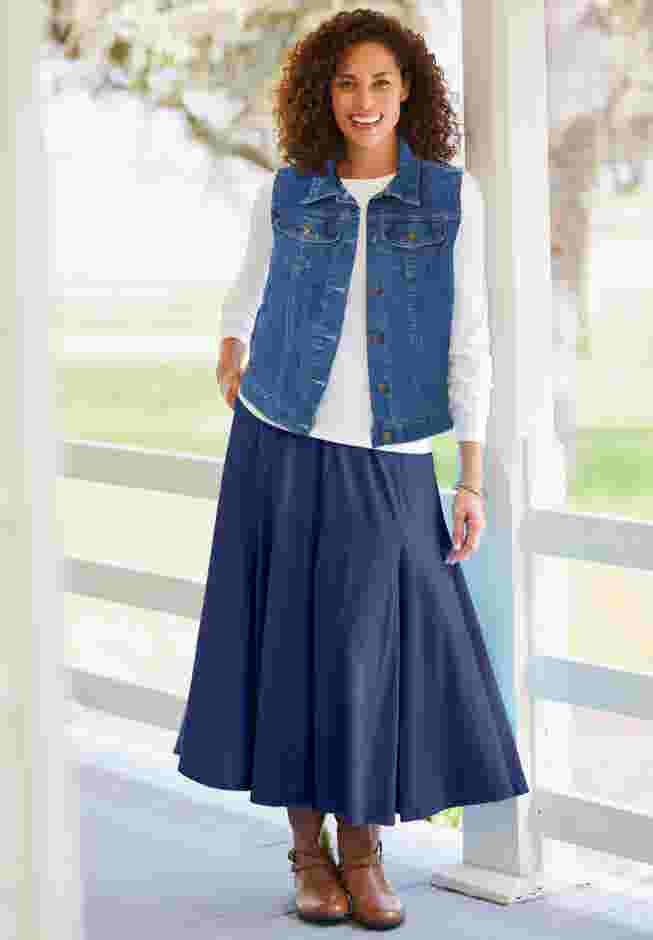 Stretch Denim Vest image number 0