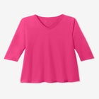 Perfect Three-Quarter Sleeve V-Neck Tunic image number null