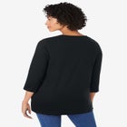 Perfect Three-Quarter Sleeve V-Neck Tunic image number null