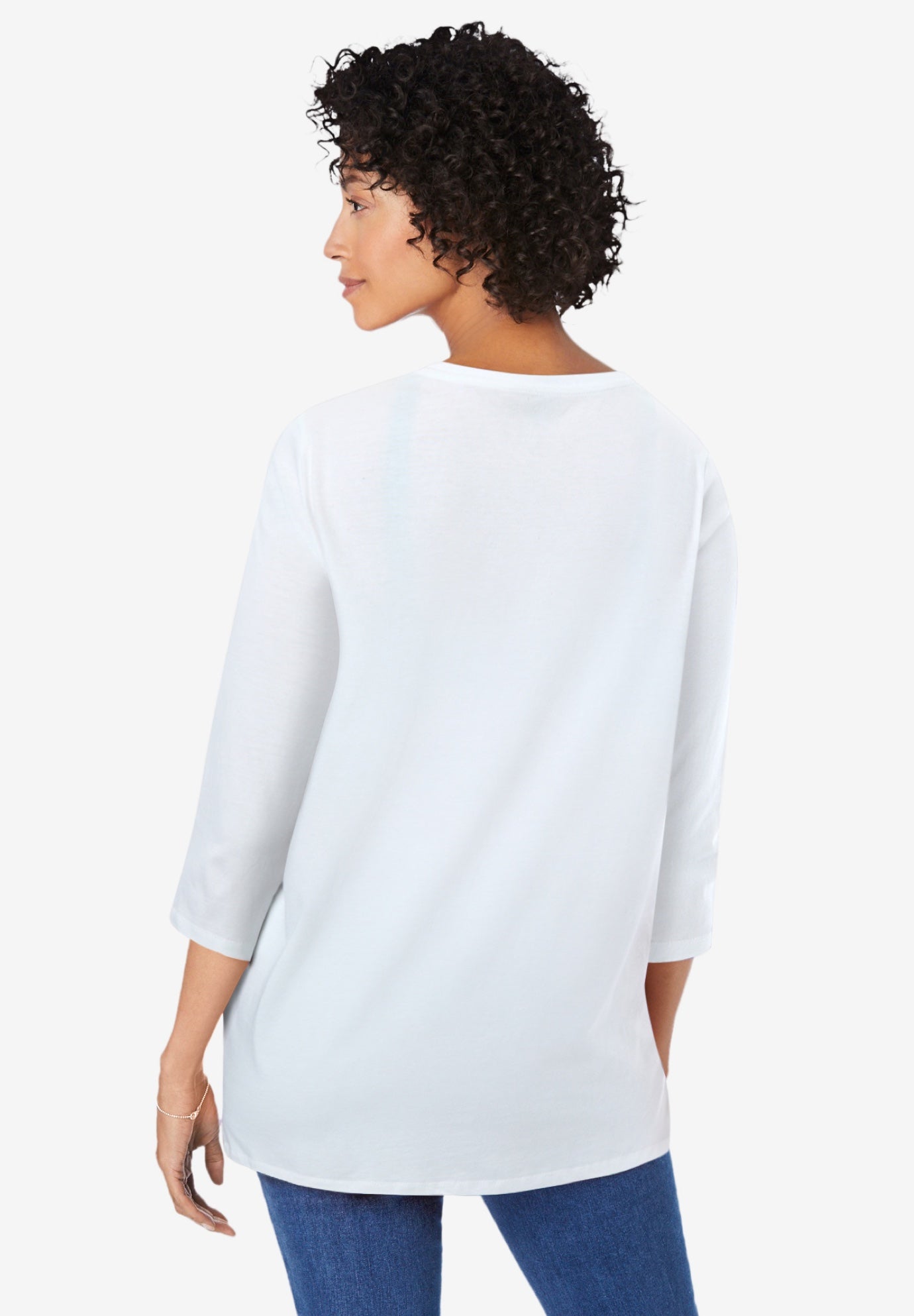 Perfect Three-Quarter Sleeve V-Neck Tunic image number 1