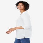 Perfect Three-Quarter Sleeve V-Neck Tunic image number null