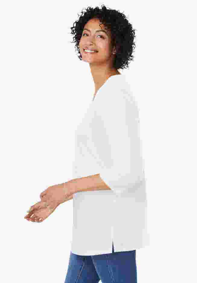 Perfect Three-Quarter Sleeve V-Neck Tunic image number 2