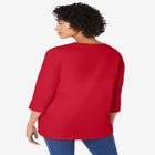 Perfect Three-Quarter Sleeve V-Neck Tunic image number null