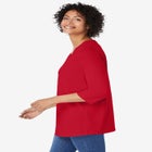 Perfect Three-Quarter Sleeve V-Neck Tunic image number null