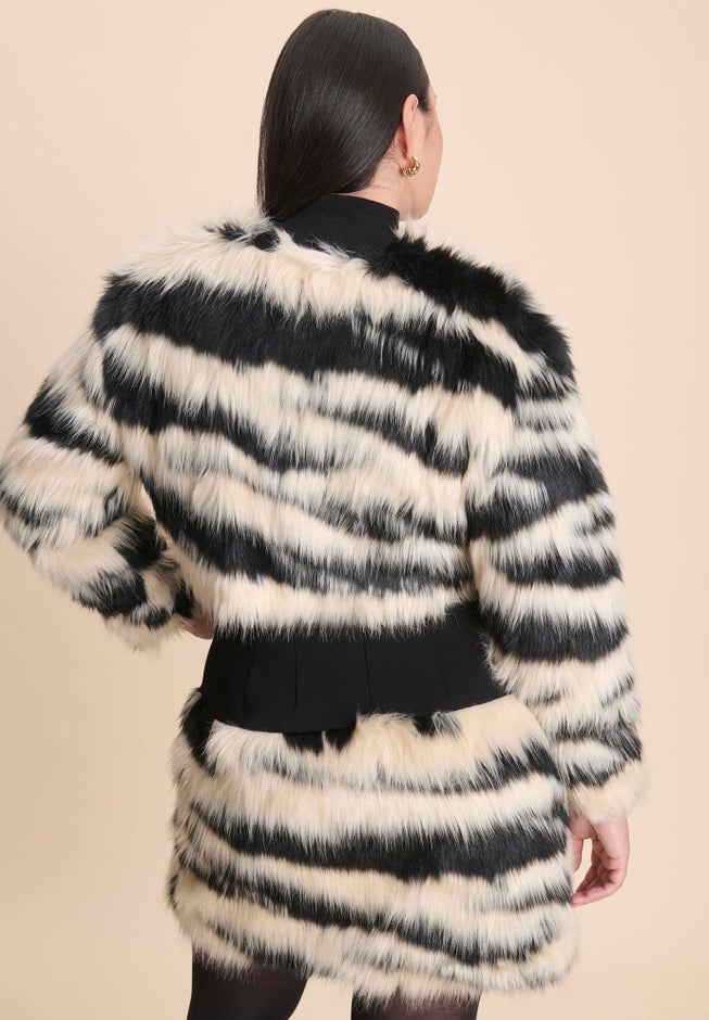 Faux Fur Crop Coat image number 3
