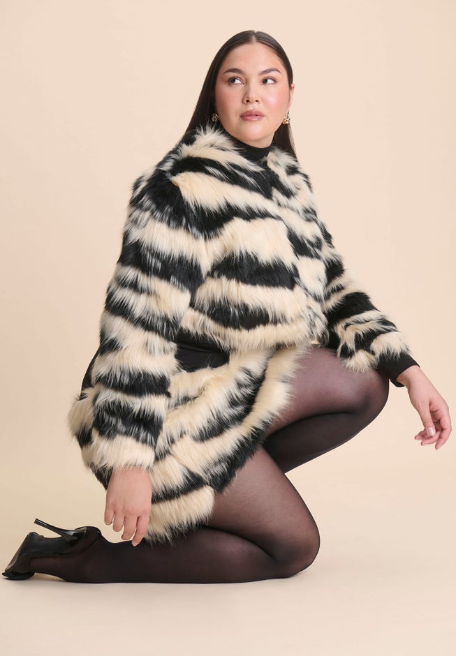 Faux Fur Crop Coat image number 5