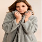 Plus Size Mid Length Teddy Faux Fur Coat image number null