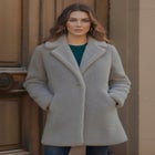 Plus Size Mid Length Teddy Faux Fur Coat image number null