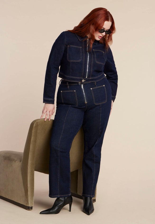 Zip Front Denim Jacket image number 4