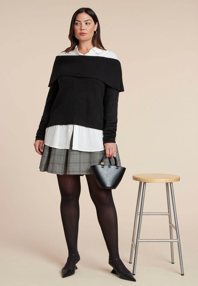 Off The Shoulder Twofer Sweater image number 3