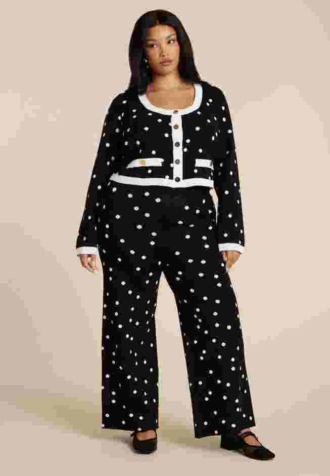 Cropped Intarsia Knit Jacket image number 3