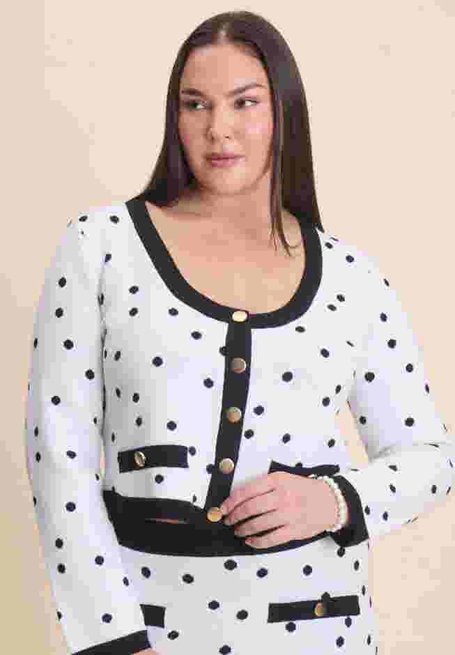 Cropped Intarsia Knit Jacket image number 3