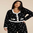 Cropped Intarsia Knit Jacket image number null