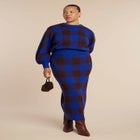 Intarsia Puff Sleeve Sweater image number null