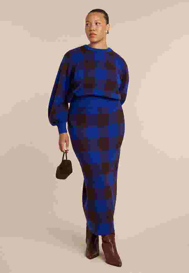 Intarsia Puff Sleeve Sweater image number 3