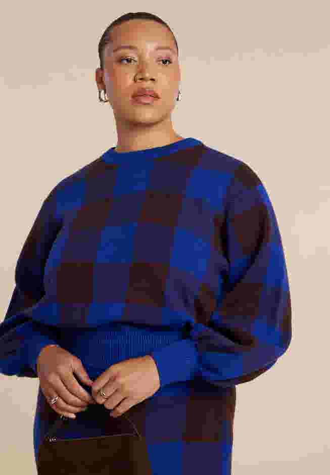 Intarsia Puff Sleeve Sweater image number 0