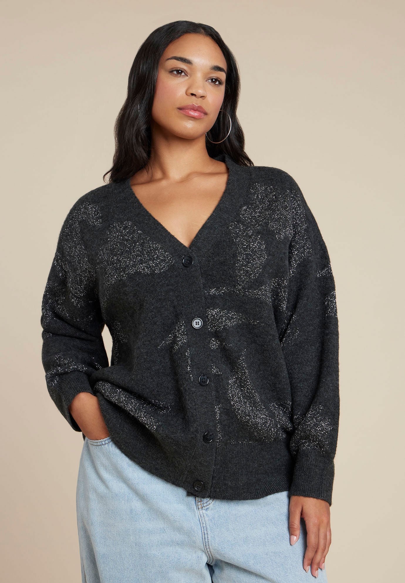 Intarsia Long Cardigan image number 0